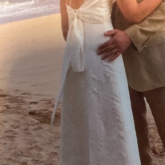 BHLDN Wedding Dress Size 4 Ivory Eyelet - Picture 10 of 12